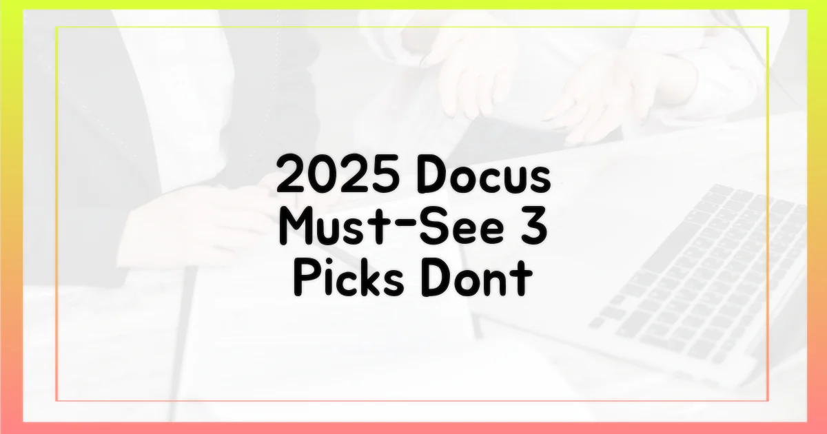 2025년 놓치면 안 될 다큐 3가지