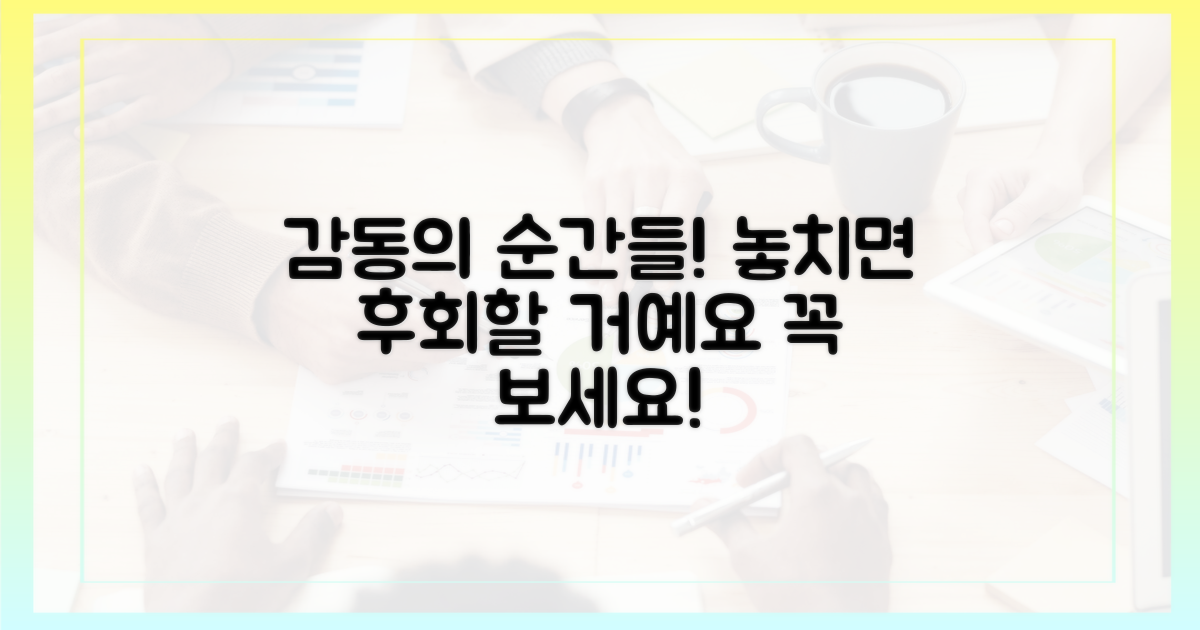 놓치면 후회할 감동의 순간들