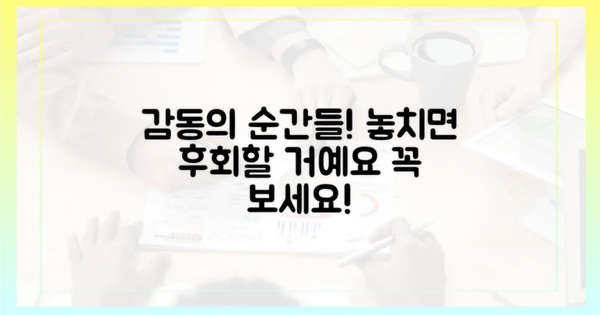 놓치면 후회할 감동의 순간들