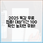 2025년 무료 독감 예방접종: 대상자+기간 100% 확인