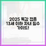 2025년 독감 접종: 13세 이하 자녀 완벽 가이드