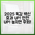 2025년 독감 백신 완벽 가이드: 달라진 효과와 안전성