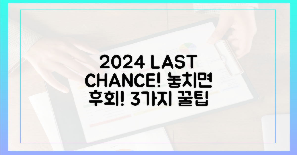 2024년 마지막 기회, 3가지 꿀팁