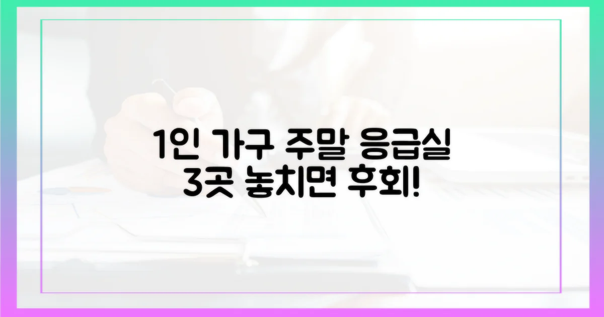 1인 가구, 주말 응급 3곳