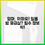 엄마, 아파요!" 일요일 밤 소아과 완벽 가이드