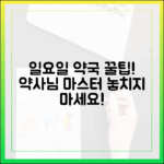 약국 이용 꿀팁: 일요일 약사 완벽 마스터!