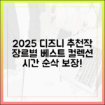 2025 디즈니+ 추천작: 장르별 베스트로 시간 순삭!