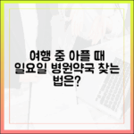 여행지 아플 때, 일요일 병원·약국 찾는 법은?