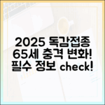 2025년 어르신 독감접종, 충격 변화 (65세+ 필독!