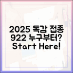2025년 독감 접종, 9월 22일 누구부터 맞아야 할까요?