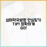 **초보도 안심! 정확한 심야약국/달빛병원 찾기**