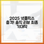 2025 넷플릭스 시청 후기: 충격! 솔직 리뷰