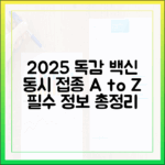 2025 독감 동시 접종 완벽 가이드