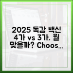 2025년 독감 백신: 4가? 3가? 무엇을 맞을까?