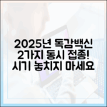 2025년 어르신 독감 2가지 백신 동시 접종 시기