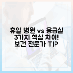 보건 전문가 팁: 휴일 병원 vs 응급실 3가지 차이