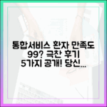통합서비스, 환자 만족도 99%? 실제 후기 5가지