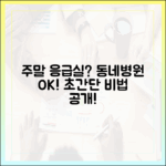 놀라운 일요일 진료, 응급실 애매할 때 동네 병원 비법