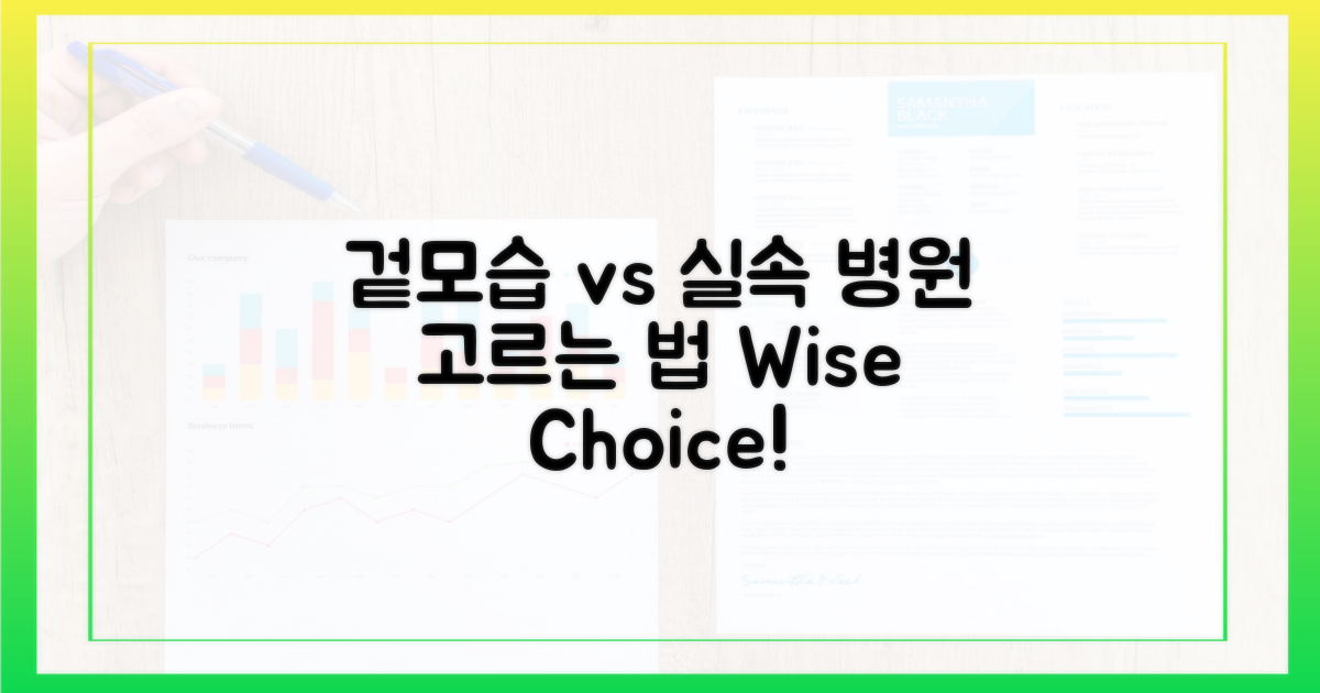 병원 선택: 겉모습 vs 실속