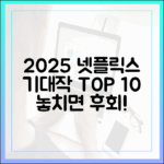 2025 넷플릭스 기대작 TOP 10 (영화, 드라마, 예능