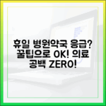 의료 공백 최소화! 놀라운 휴일 병원·약국 검색 시스템 꿀팁