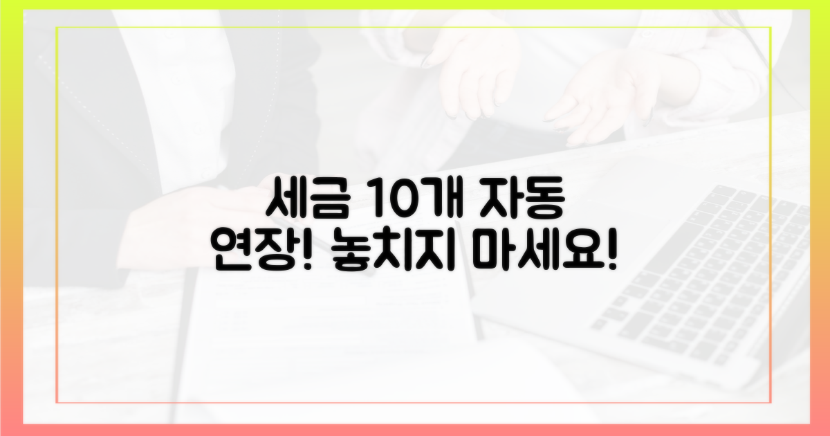 10개 이상 세금 항목 자동 연장