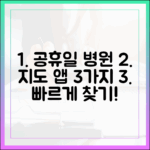 내 주변 공휴일 병원, 지도 앱 3가지로 찾기