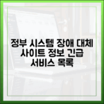 정부 시스템 장애, 대체 사이트로 이용 가능한 서비스 목록 (최신)
