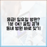 내 주변 일요일 병원, 1분 만에 찾는 충격적 비결!