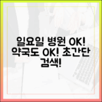 누구나 찾는 일요일 병원·약국, 초간단 검색법!