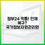 정부24 먹통 사태, 언제쯤 복구될까? 국가정보자원관리원 복구 진행 상황