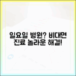 일요일 병원? 비대면 진료로 놀라운 해결!