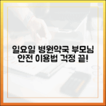 일요일 병원/약국, 부모님 안전하게 이용하는 법?