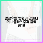 일요일/공휴일 병원 진료비, 얼마나 더 나올까요?