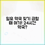 급할 때 동네 약국 닫았다면? 일요일 약국은 어디에?