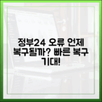 정부24 접속 오류, 언제까지 계속될까? 복구 우선순위와 예상 소요 시간
