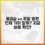 응급실 꼭 가야 할까? 주말 진료 병원과 비교!