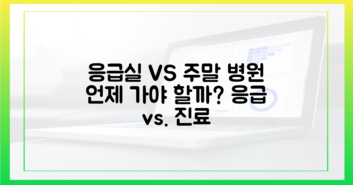 응급실 vs. 주말 병원, 언제 가야 할까?