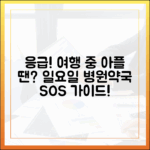 여행지 아플 때? 일요일 병원·약국 찾는 완벽 가이드