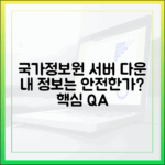 내 정보는 안전한가? 국가정보자원관리원 서버 다운 관련 핵심 Q&A