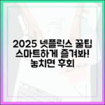 2025 넷플릭스 꿀팁, 더 스마트하게 즐기는 법?