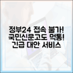 정부24, 국민신문고 접속 불가, 국가정보자원관리원 장애에 따른 대체 서비스 총정리