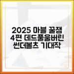 2025 디플: 데드풀X울버린부터 썬더볼츠* 4편 추천