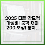2025년 디플 최고 가성비! 충격적인 재미 보장!