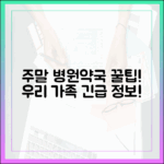 놀라운 우리 가족 주말 병원/약국 정보!