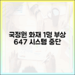 국가정보자원관리원 화재, 단 1명의 부상과 647개 시스템 중단이라는 결과