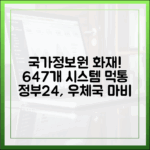 국가정보자원관리원 화재 발생, 정부24·우체국 등 647개 시스템 중단 총정리