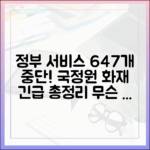 정부 주요 서비스 647개 중단, 국가정보자원관리원 화재 사태 총정리