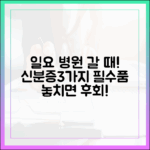 일요일 병원, 신분증 외 3가지 완벽 준비!