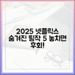 2025 넷플릭스 숨겨진 명작 5가지